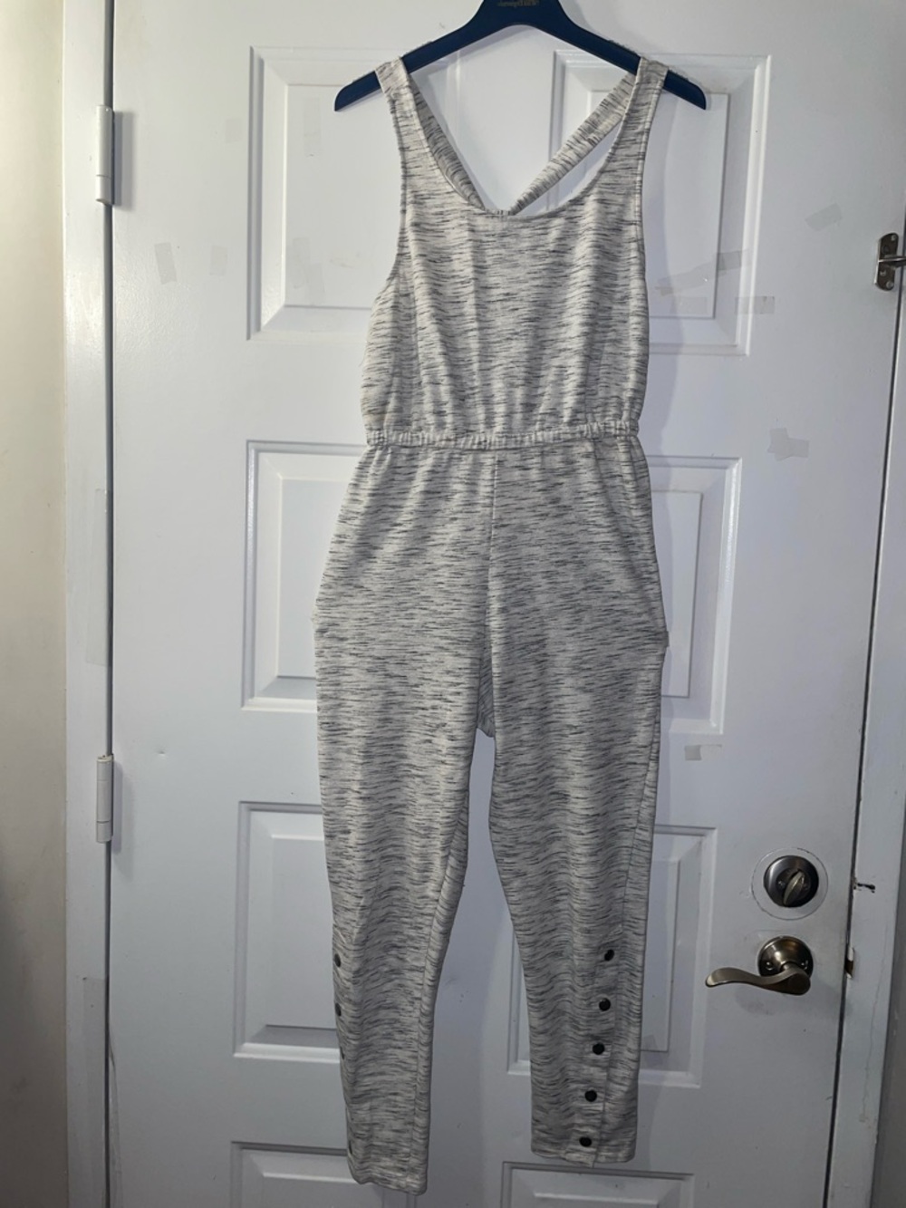 Eyeshadow Gray Space-Dye Sleeveless Jumpsuit Romper